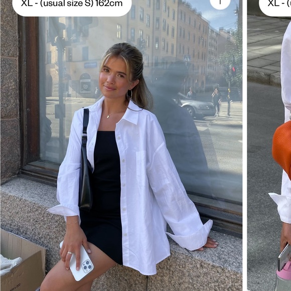 Djerf Avenue white breezy shirt button down - Picture 6 of 7